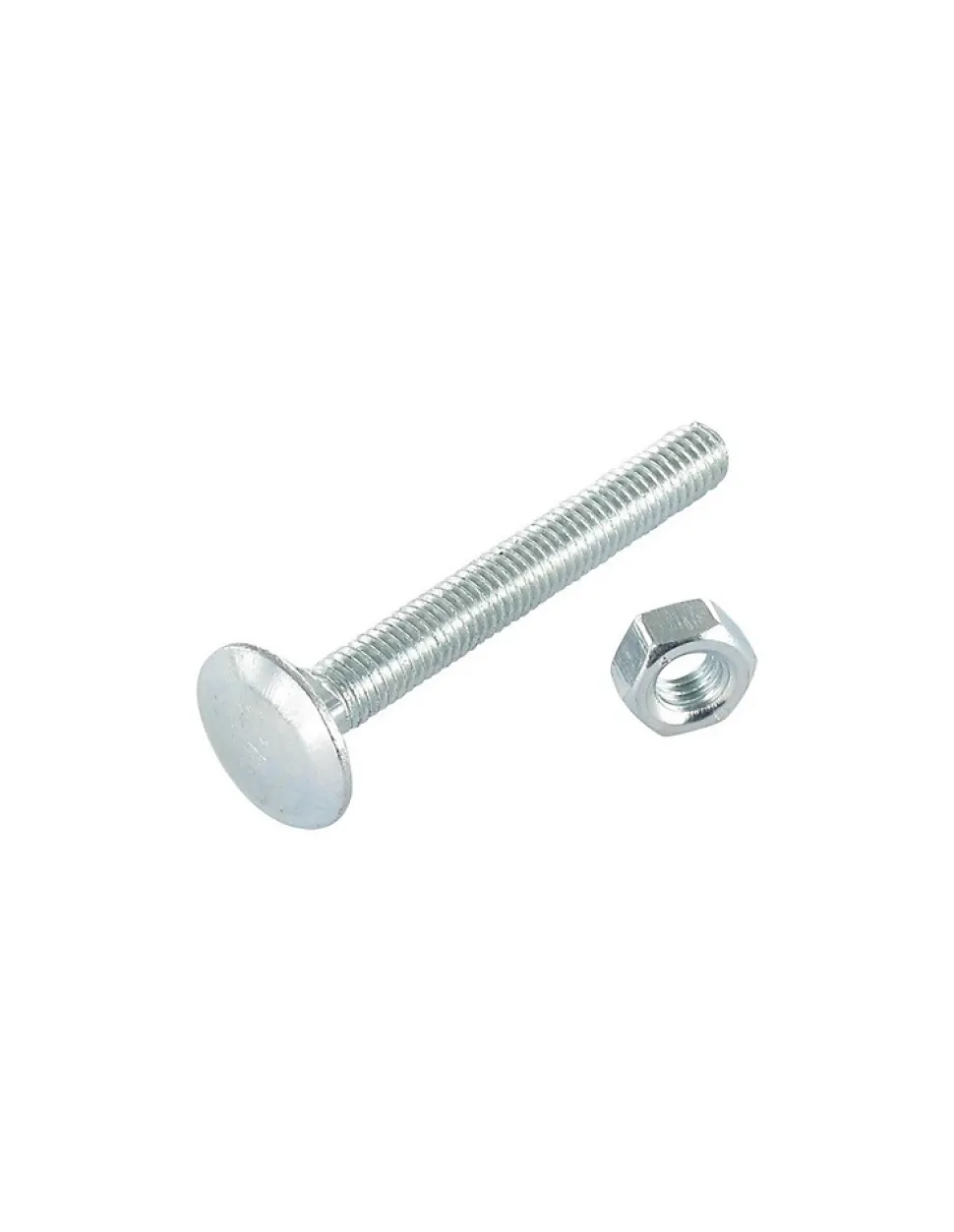 Boulon (vendu avec Ecrou) TRCC JAPY tête ronde collet carré M8X90 Filetage total Acier zingué - 1 pièce