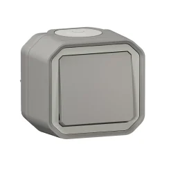 Bouton poussoir Legrand Plexo gris en saillie