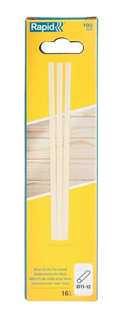 Bâton de colle bois 190 mm Rapid, 16 pièces