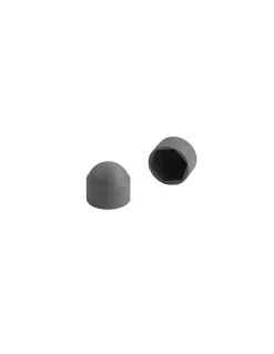 Cache Ecrou ou cache tête vis Tête hexagonale TH M5 Nylon Gris Sur plat 8 - 200 pièces