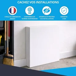 Cache nourrice plomberie ATOLE en acier Blanc - Largeur fixe - Taille 6 : 650 x 850 x 150 mm