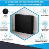 Cache nourrice plomberie ATOLE en acier Noir - Largeur fixe - Taille 1 : 450 x 450 x 150 mm