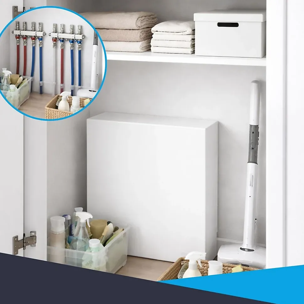 Cache nourrice plomberie ATOLE en acier Blanc - Largeur fixe - Taille 2 : 450 x 650 x 150 mm