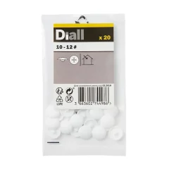 Cache-vis blanc ø10-12 mm - 20 pièces