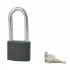 Cadenas ACERA gris à clé, base 40 mm, anse 1/2 haute 61 mm, anse acier cémenté, 3 clés - SERRUPRIX