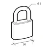 Cadenas BASIC à clé, base 30 mm, anse acier, 2 clés - SERRUPRIX