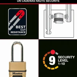 Cadenas Haute Sécurité Combinaison Zinc Anse XL Extérieur M175EURDLH