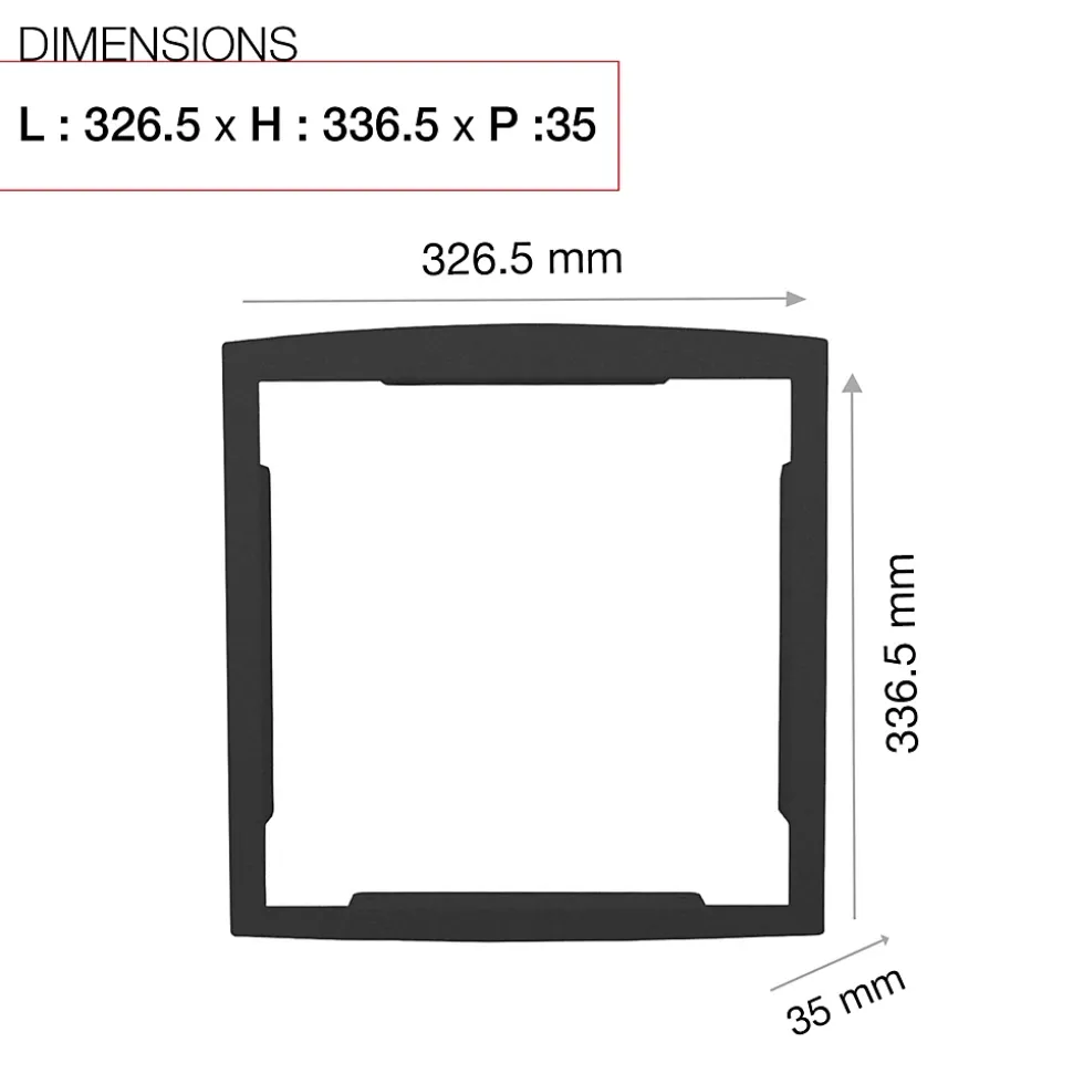 Cadre d'encastrement Noir Sablé RAL 2100 MS