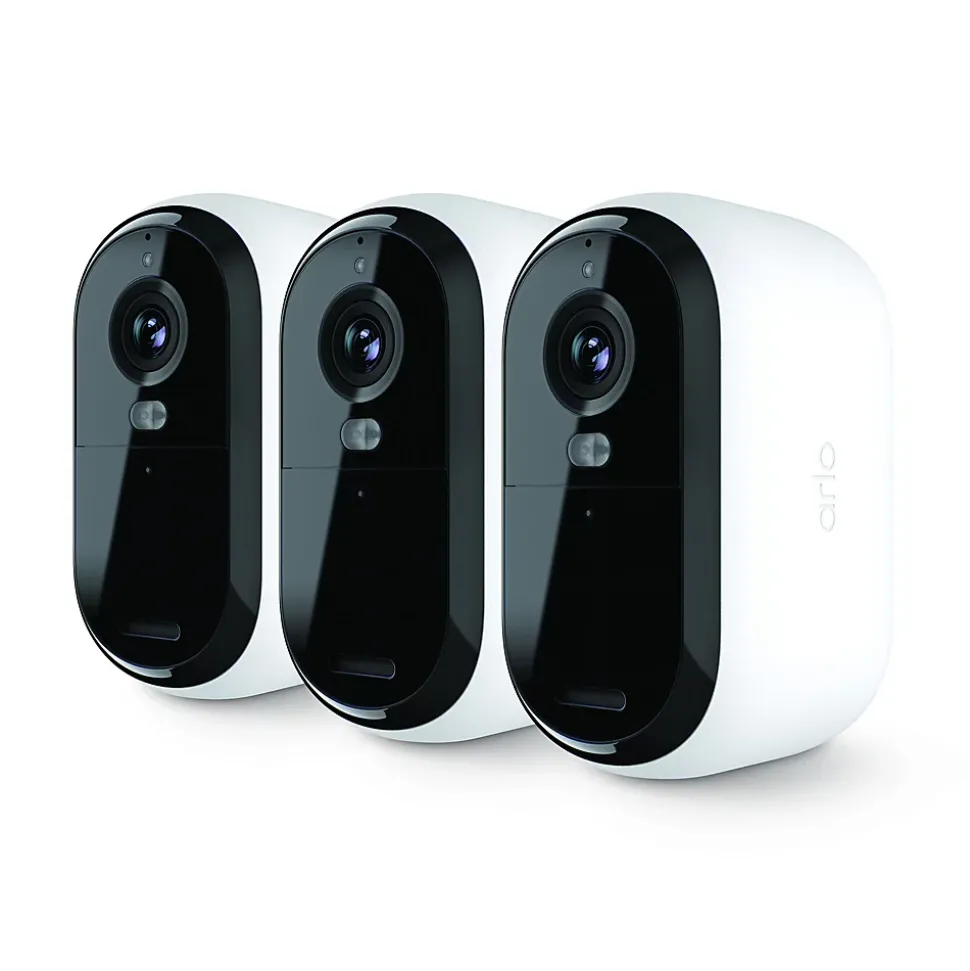 Caméra de vidéosurveillance extérieure Arlo Essential2 2k blanc vendue par 3 pièces