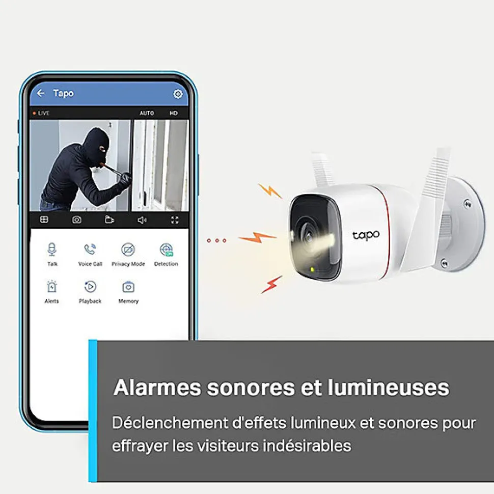 Caméra de vidéosurveillance extérieure connectée TP-Link Tapo C320WS 2K HD