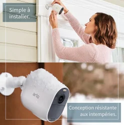 Caméra de vidéosurveillance sans fil Arlo Essential Spotlight 1080p blanche