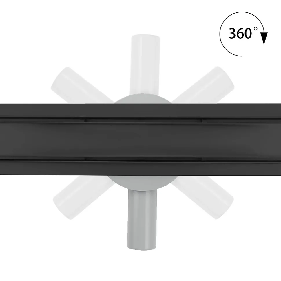 Caniveau de douche 2en1 VINY L.50 cm, réversible à carreler ou inox noir + siphon 360, drainage 36l/min - SANIVERRE