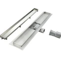 Caniveau de douche Italienne 2en1 CELO L.80 cm à encastrer réversible à carreler ou inox - SANIVERRE
