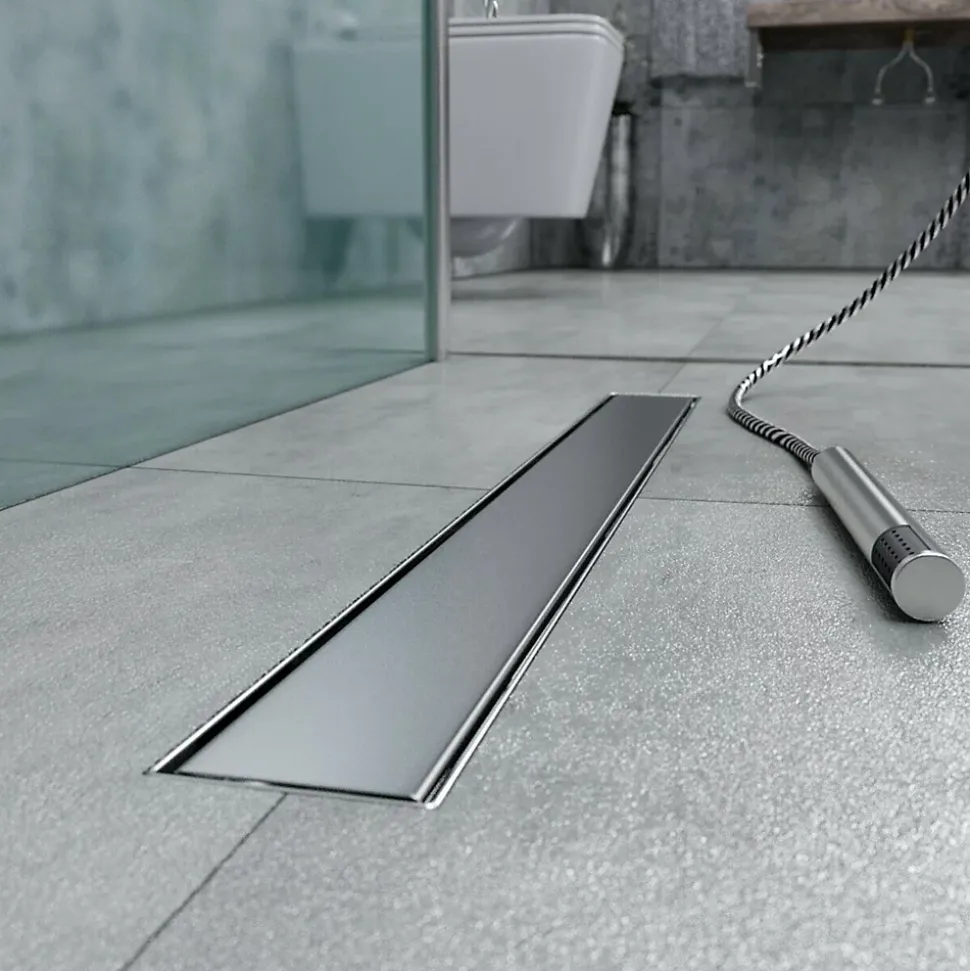 Caniveau de douche Italienne DALA inox L.120 cm anti-odeurs + filtre, drainage performant -SANIVERRE