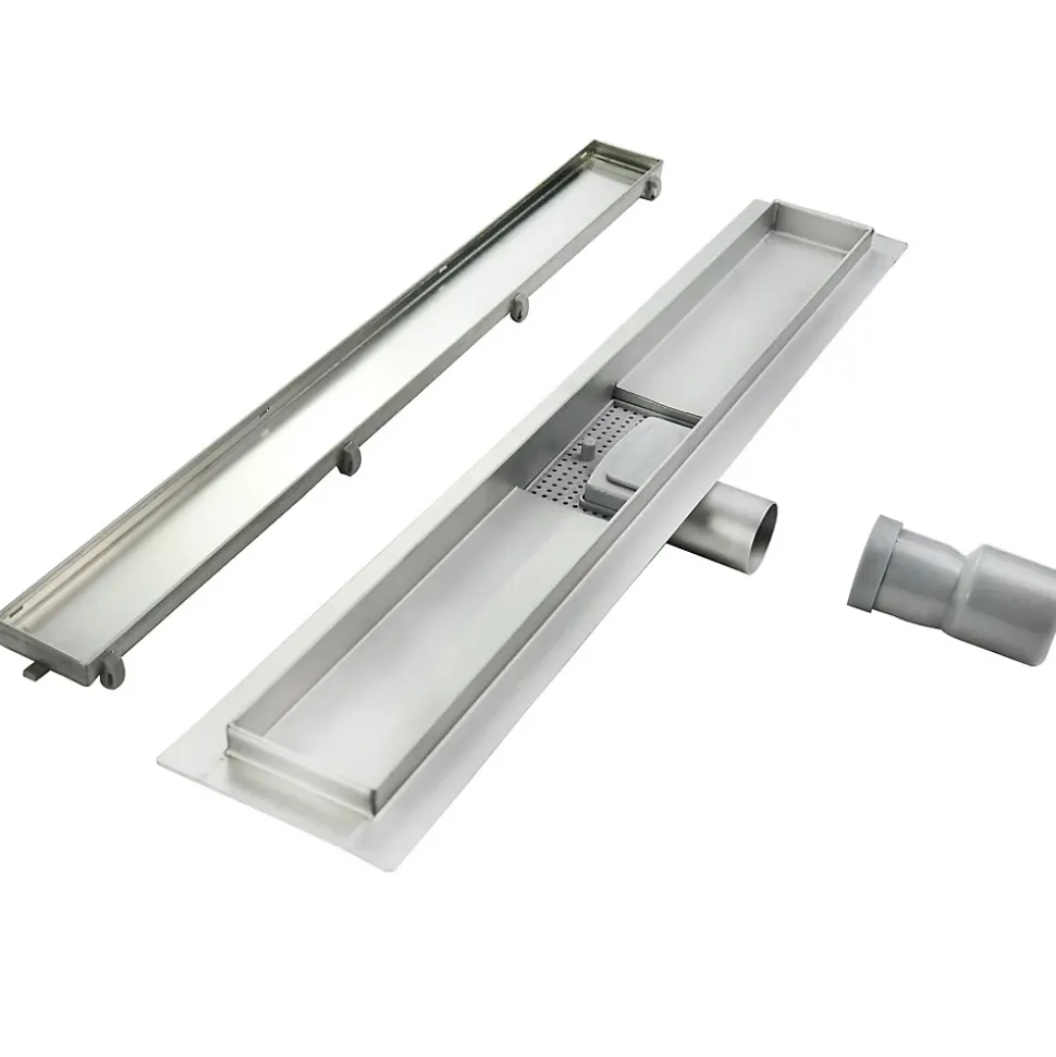Caniveau de douche Italienne 2en1 CELO L.100 cm à encastrer réversible à carreler ou inox - SANIVERRE