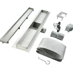 Caniveau de douche Italienne 2en1 CELO L.100 cm à encastrer réversible à carreler ou inox - SANIVERRE