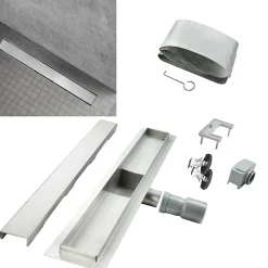 Caniveau de douche Italienne DALA inox L.70 cm anti-odeurs + filtre, drainage performant -SANIVERRE