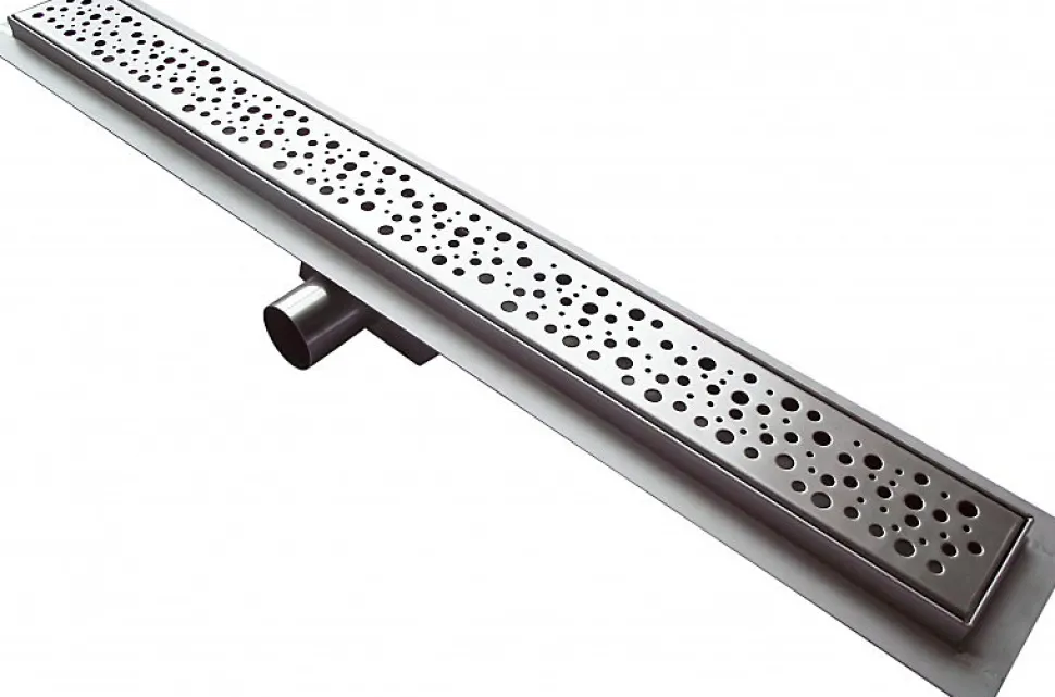 Caniveau de douche italienne réglable acier inoxydable avec Siphon et filtre - 80cm