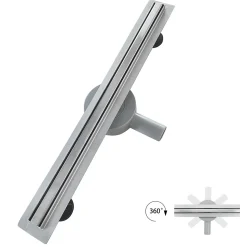 Caniveau de douche italienne étroit TIKA L.90 cm acier inoxydable avec siphon 360, drainage 36l/min SANIVERRE