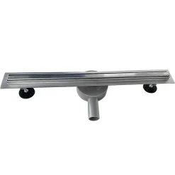 Caniveau de douche italienne étroit TIKA L.90 cm acier inoxydable avec siphon 360, drainage 36l/min SANIVERRE