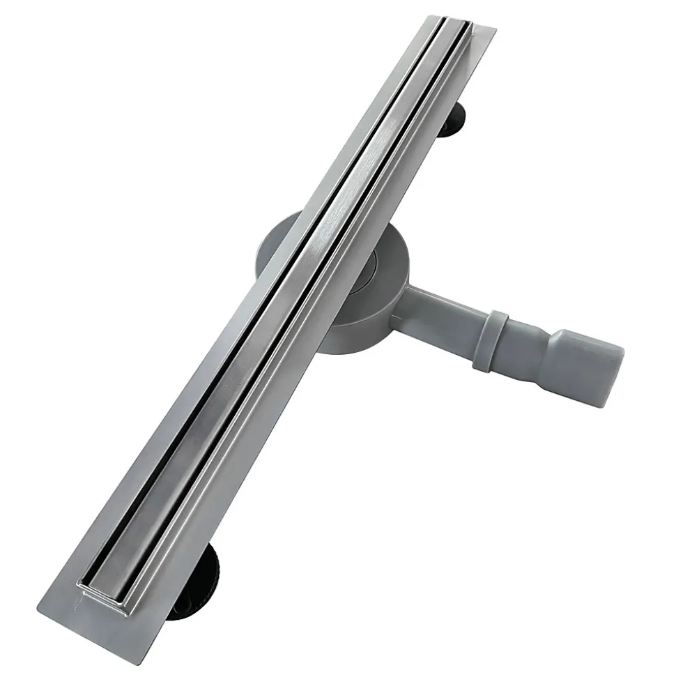 Caniveau de douche italienne étroit TIKA L.90 cm acier inoxydable avec siphon 360, drainage 36l/min SANIVERRE