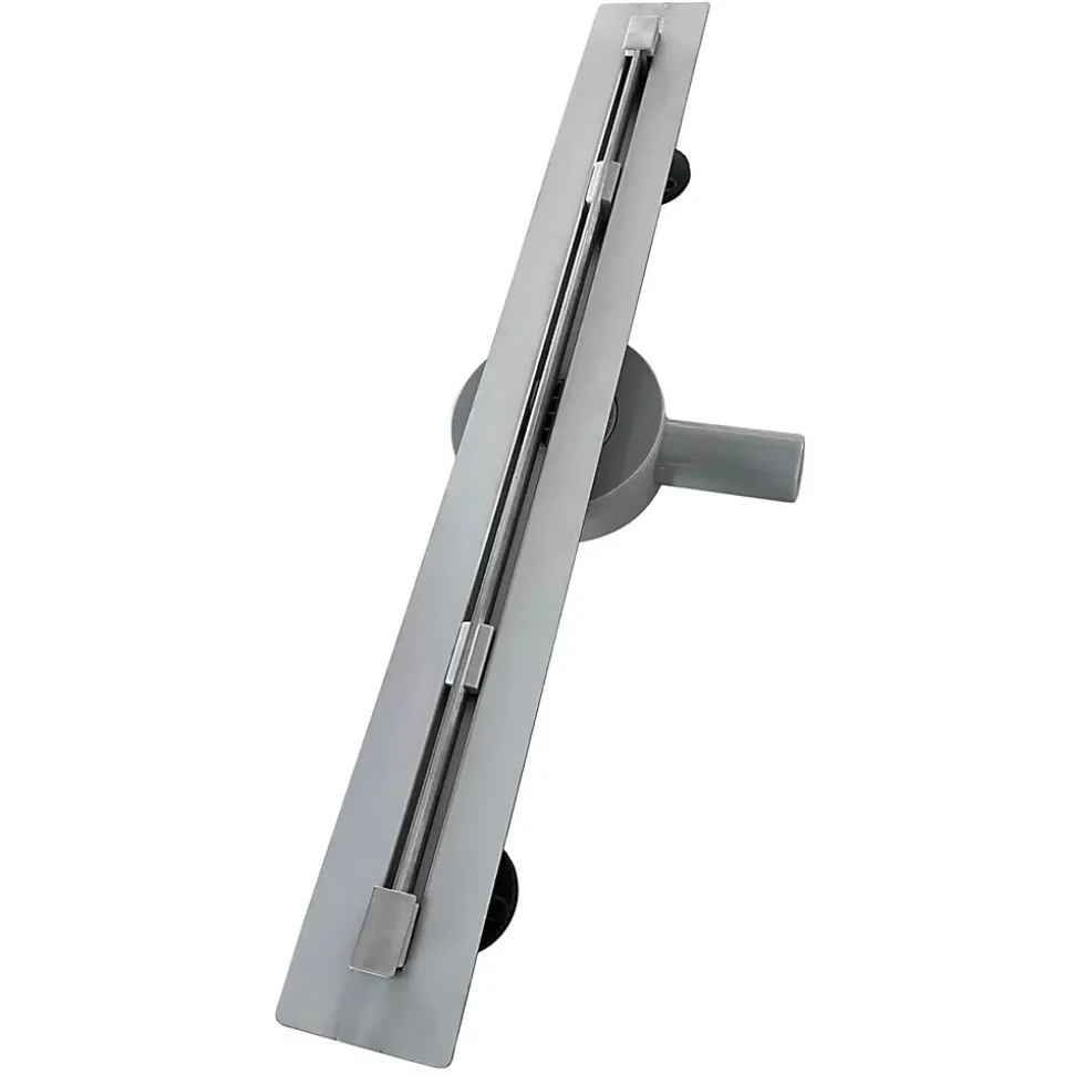 Caniveau de douche italienne slim DEKI L.80 cm acier inoxydable avec siphon 360, drainage performant SANIVERRE