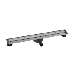 Caniveau de douche à l'italienne Acier inox à carreler avec Siphon, Drain de cabine Filtre anti-odeurs - FlexGT01-3 - 70cm
