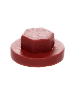 Capuchon plastique Vis Diamètre 6.3 Surplat 10 RAL8012 brun rouge - 30 pièces