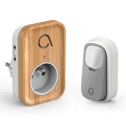 Carillon sans fil sans pile branchement sur prise 230 V technologie Kinétic Bamboo Plug - Avidsen - 102513