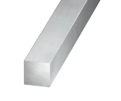 Carré aluminium brut 6 x 6 mm, 1 m Argent