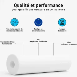 Cartouches anti-sédiments 9' 3/4 lot de 5 filtre à eau sous évier - 20 µm