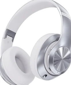 Casque Bluetooth 9S sur l'oreille gris blanc