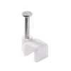 25 cavaliers pour câble électrique 2 fils 4 mm blanc