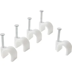 25 cavaliers ronds en nylon Diall ø 8 à 9 mm blanc