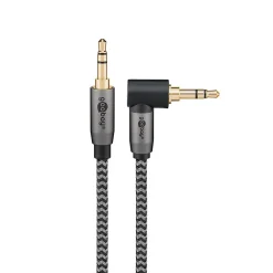 Câble audio Jack 3.5 coudé 90 or 2 m GOOBAY