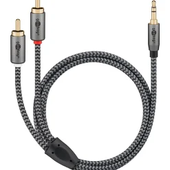 Câble audio Jack 3.5 2 RCA mâles 50cm GOOBAY