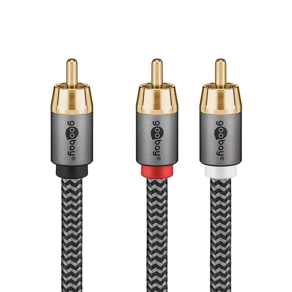 Câble audio 1 RCA mâle 2 RCA mâles 10 m GOOBAY