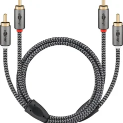 Câble audio 2 RCA mâles gold 1 mètre GOOBAY