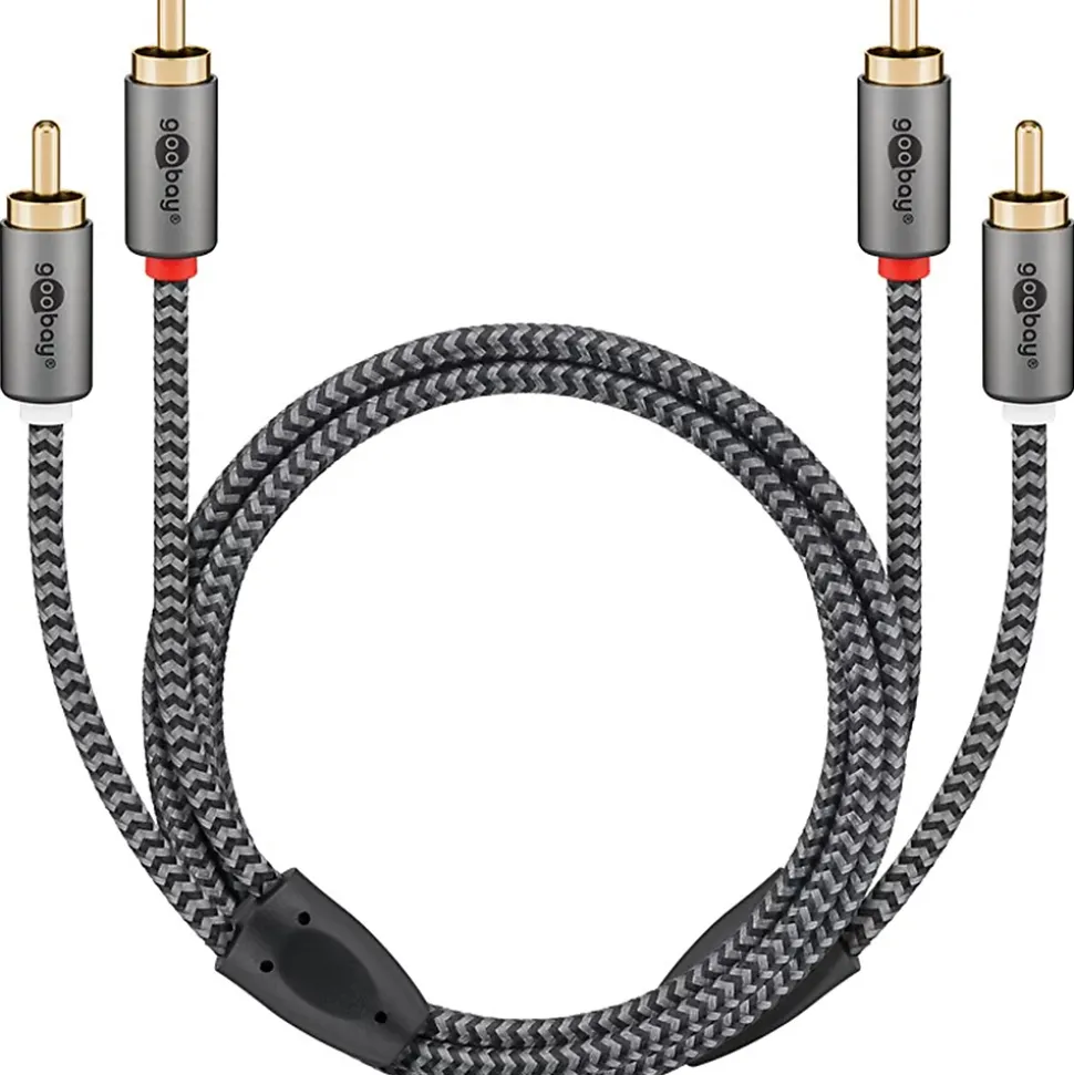 Câble audio 2 RCA mâles gold 1 mètre GOOBAY