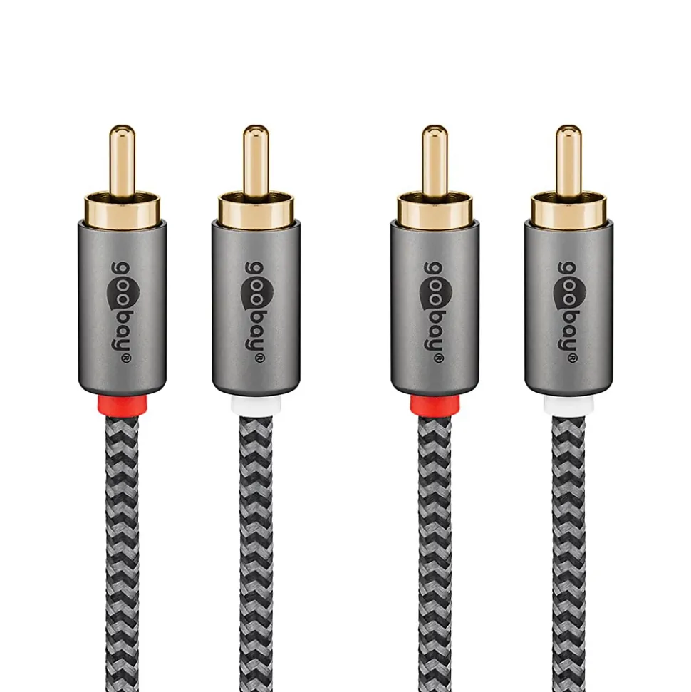 Câble audio 2 RCA mâles gold 1 mètre GOOBAY