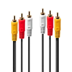 Câble audio vidéo 3 x RCA 2 mètres LINDY