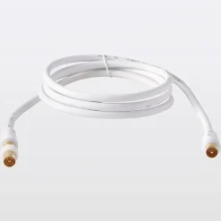 Câble coaxial Blyss blanc 17 VATC plaqué or M/F + adaptateur M/M L.1,5 m