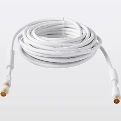 Câble coaxial Mâle / Femelle + adaptateur Mâle / Mâle blanc Blyss Or, 10 m