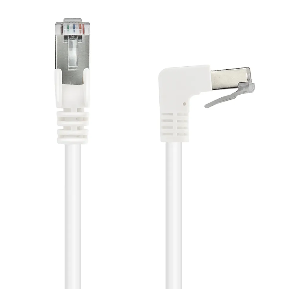 Câble Ethernet RJ45 CAT 6a mâle/mâle coudé - FTP 0,5 m - Metronic 395525