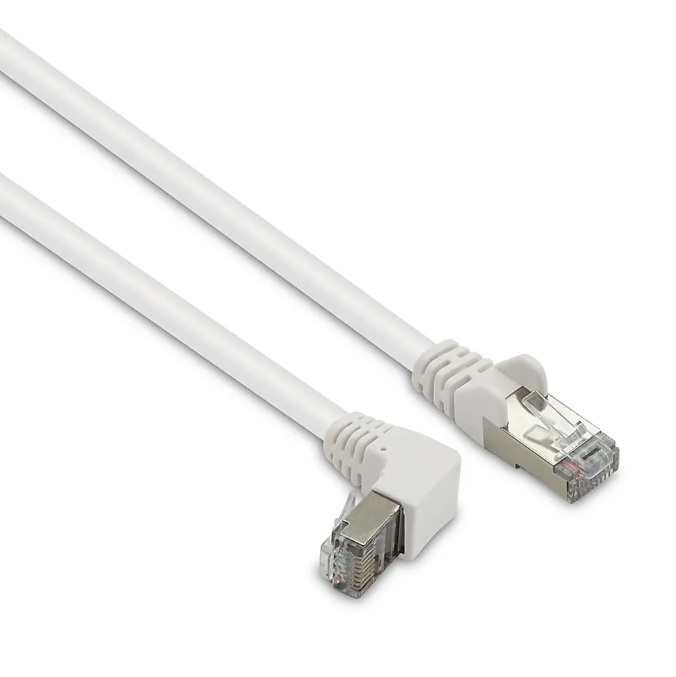 Câble Ethernet RJ45 CAT 6a mâle/mâle coudé - FTP 0,5 m - Metronic 395525