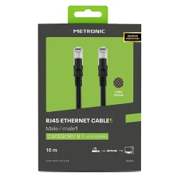 Câble Ethernet RJ45 CAT 8 mâle/mâle tressé - S/FTP 10 m - Metronic 395631