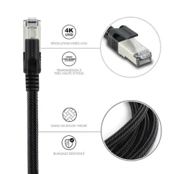 Câble Ethernet RJ45 CAT 8 mâle/mâle tressé - S/FTP 10 m - Metronic 395631