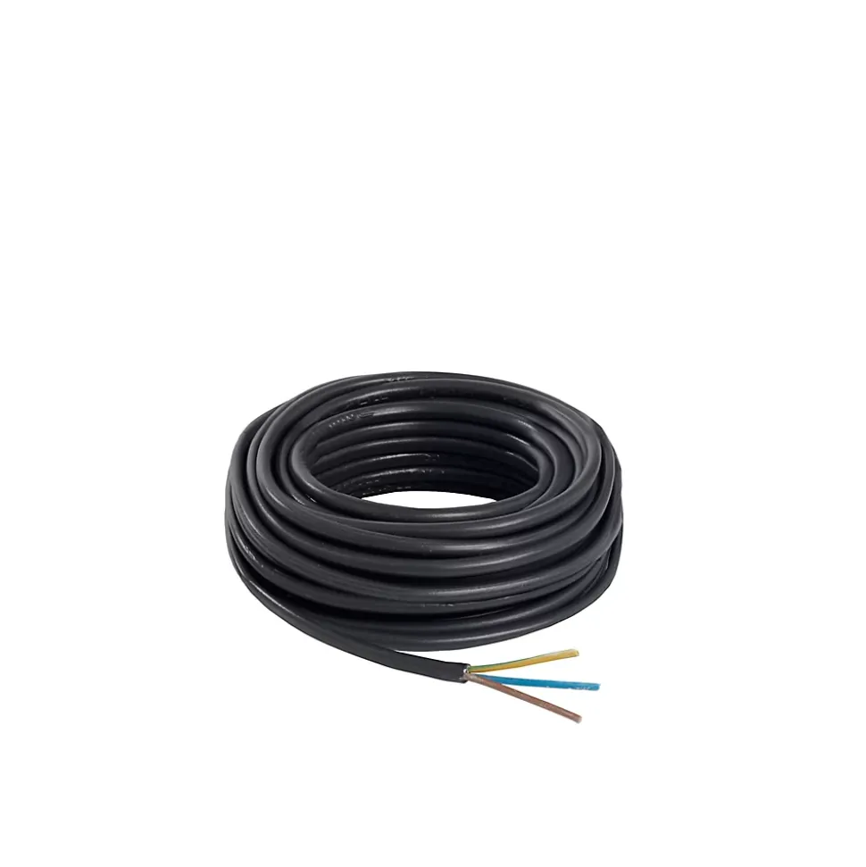 Câble électrique flexible H05VVF 3x1,5 mm² Noir - 5 m