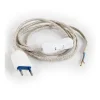 Câble Électrique Plat Couleur Lin Beige ClairPrémonté avec Fiche et InterrupteurPrêt à Installer
