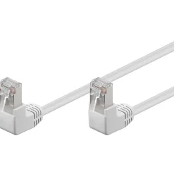 Câble RJ45 Cat5e coudé blindé blanc 25cm GOOBAY